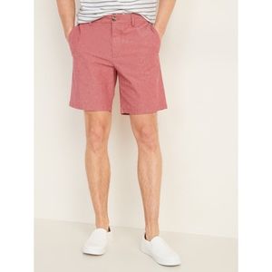 Slim Ultimate Red Chambray Shorts - 8 inch inseam